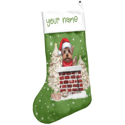 Personalized Yorkshire Terrier Christmas Stocking, Cute Dog Stocking (Style 3)